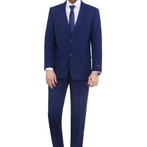 P&L Men's Premium Classic Fit 2 Piece Suit, 2 Button Blazer Jacket & Pants for Big and Tall, Daily Wear, Business & Wedding Cobalt Blue