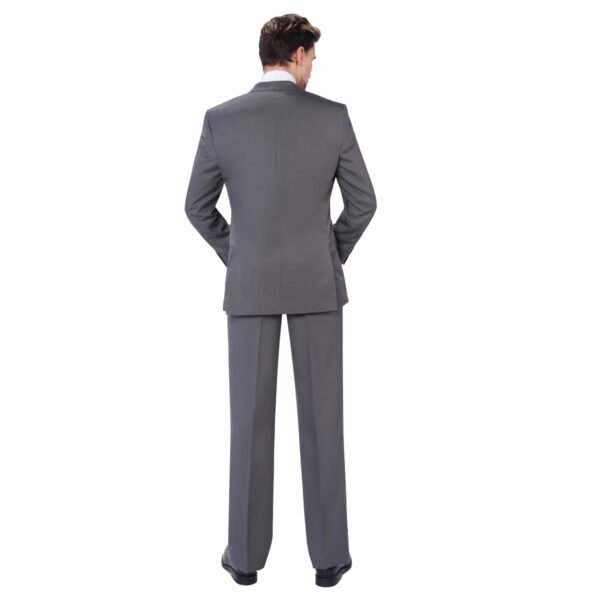 P&L Men's Suits 2 Piece Classic Fit - Polyester Single Breasted 2 Buttons Blazer & Trousers Grey - Image 5