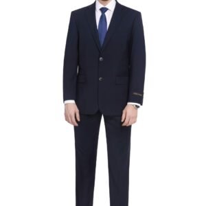 P&L Men's Premium Classic Fit 2 Piece Suit, 2 Button Blazer Jacket & Pants for Big and Tall, Daily Wear, Business & Wedding Navy