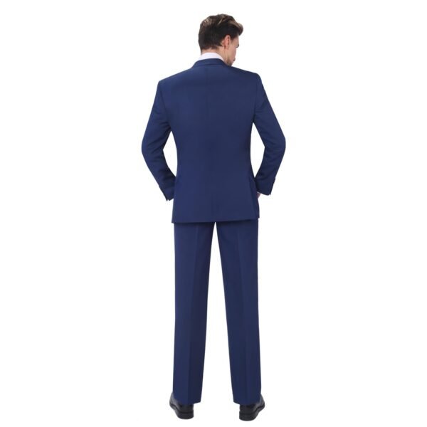 P&L Men's Suits 2 Piece Classic Fit - Polyester Single Breasted 2 Buttons Blazer & Trousers Cobalt Blue - Image 5