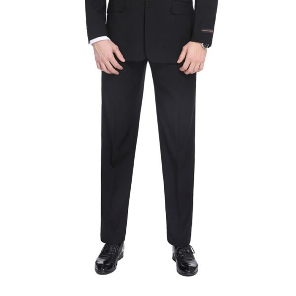 P&L Men's Dress Suit Pants - Flat Front Formal Trousers - Suit Separates Classic/Regular Fit Black