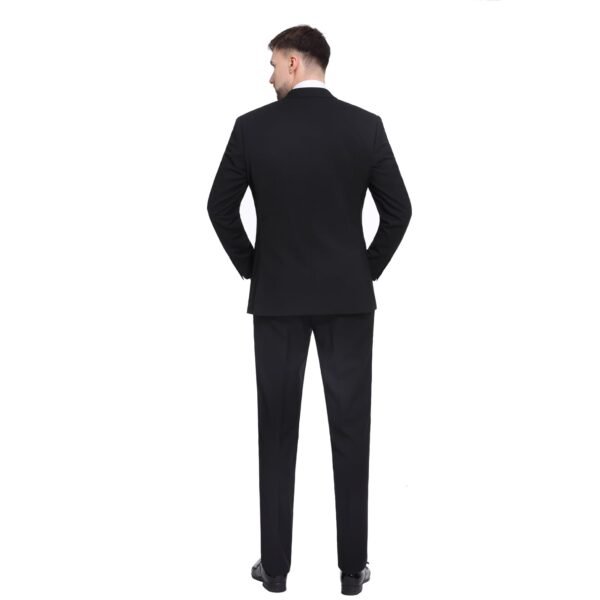 P&L Men's 10-colors Slim Fit Two-piece Single Breasted 2-button Suit Jacket Pants Set,Black,44 Regular / 38 Waist - Image 4