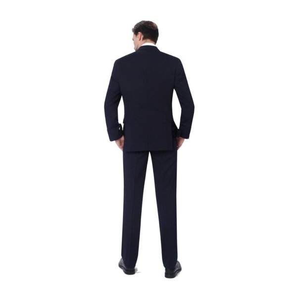 P&L Men's Suit 3 Piece Classic Fit, Single Breasted 2 Buttons Blazer & Flat Front Pants with Vest Navy - Image 6