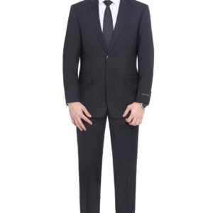 P&L Men's Premium Classic Fit 2 Piece Suit, 2 Button Blazer Jacket & Pants for Big and Tall, Daily Wear, Business & Wedding Charcoal