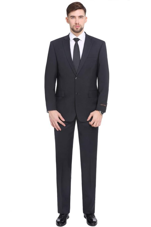 P&L Men's Premium Classic Fit 2 Piece Suit, 2 Button Blazer Jacket & Pants for Big and Tall, Daily Wear, Business & Wedding Charcoal