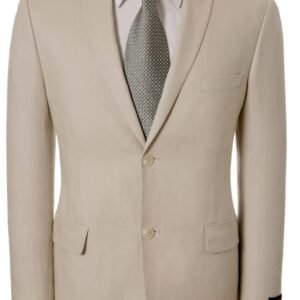 P&L Men's Linen Cotton Blazer - Lightweight and Breathable Slim Fit Suit Jackets - Summer Sport Coats for Any Occasion Beige