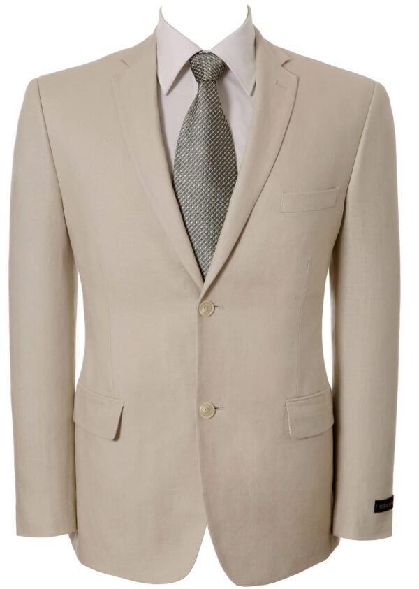 P&L Men's Linen Cotton Blazer - Lightweight and Breathable Slim Fit Suit Jackets - Summer Sport Coats for Any Occasion Beige