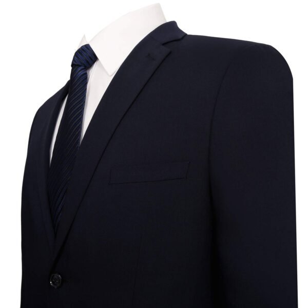 P&L Men's Suit 3 Piece Classic Fit, Single Breasted 2 Buttons Blazer & Flat Front Pants with Vest Navy - Image 4