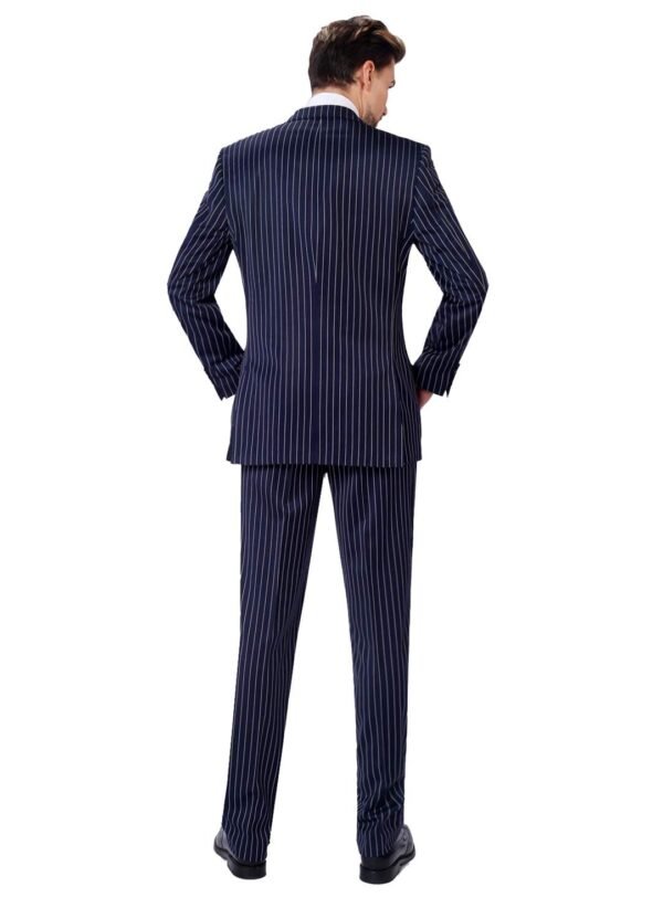 P&L Men's Suit 3-Piece Pinstripe Classic Fit Dress Suits Tuxedo Blazer Jacket Tux Vest & Pants Set - Image 5