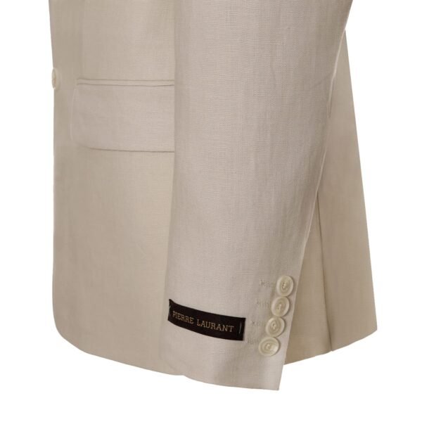 P&L Men's Linen Cotton Blazer - Lightweight and Breathable Slim Fit Suit Jackets - Summer Sport Coats for Any Occasion Beige - Image 4