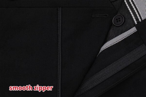 P&L Men's Dress Suit Pants - Flat Front Formal Trousers - Suit Separates Classic/Regular Fit Black - Image 5