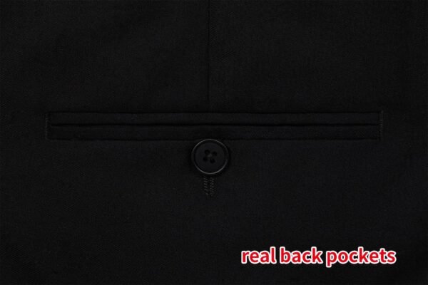 P&L Men's Dress Suit Pants - Flat Front Formal Trousers - Suit Separates Classic/Regular Fit Black - Image 3