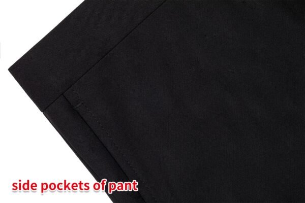 P&L Men's Dress Suit Pants - Flat Front Formal Trousers - Suit Separates Classic/Regular Fit Black - Image 2