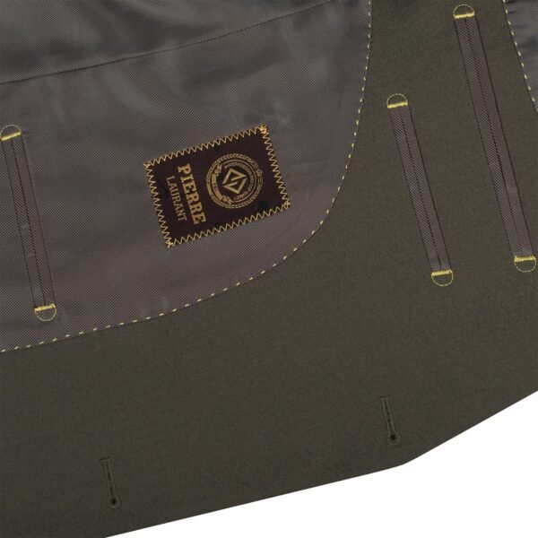 P&L Men's 2 Piece Slim Fit Suit Set - Stretch Waistband Pants & Two Button Blazer Jacket Olive - Image 3